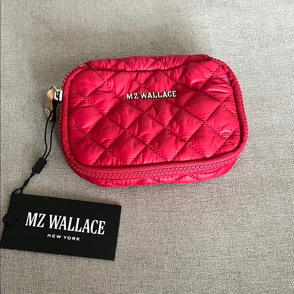 MZ Wallace Quilted Red Cosmetic Case